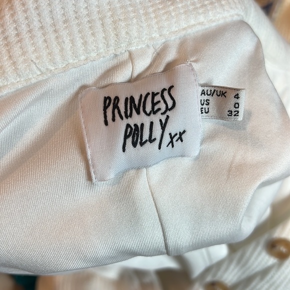 Princess Polly Kegan White Button Front Romper Size 0 - Picture 7 of 8